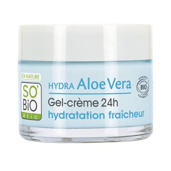 GEL CRÈME HYDRATATION FRAICHEUR 24H HYDRA ALOE VERA 50 ML SO BIO LEA NATURE