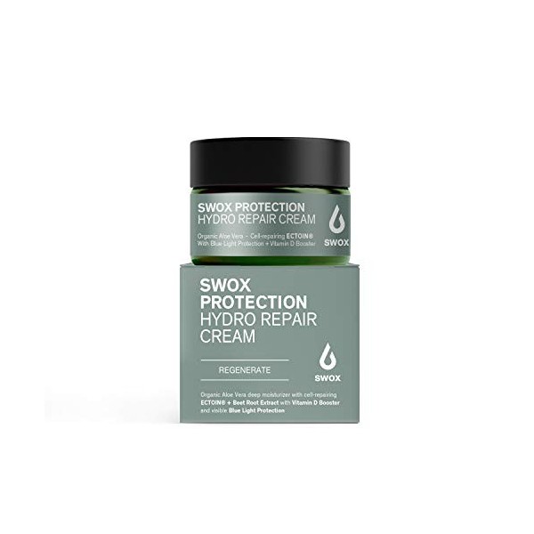 SWOX Hydro Repair Crème à laloe vera bio, à lacide hyaluronique et à lECTOIN® - Dermatest EXCELLENT - Crème de jour hydrat