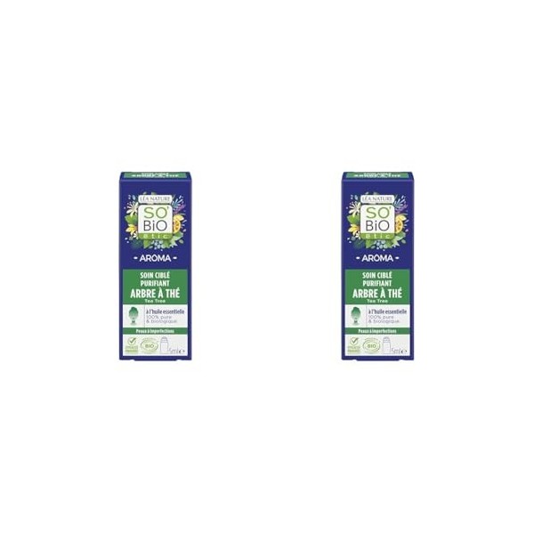 SoBio étic - Soin ciblé purifiant, Arbre à thé Roll-on Lot de 2 