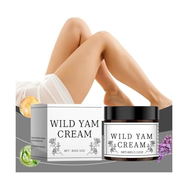 Pemarlis Lot de 2 crèmes Wild Yam, Organic Enriched Wild Yam Crème Wild Yam Crème, Crème bio à la racine digname sauvage, Cr