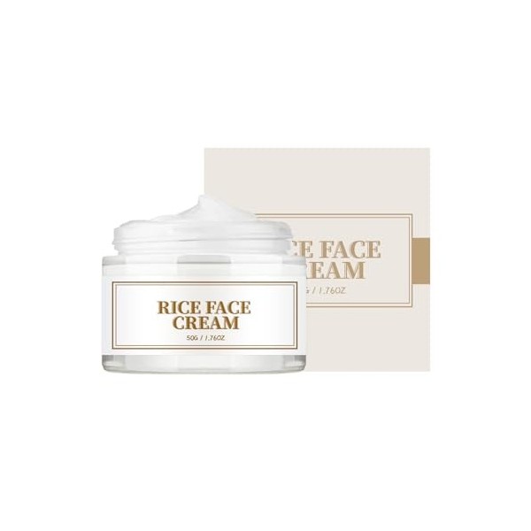 Crème Raffermissante A lExtrait de Riz et au Collagène, Crème Hydratante, Facial Cream, Crème Visage Anti-Rides Naturelle et