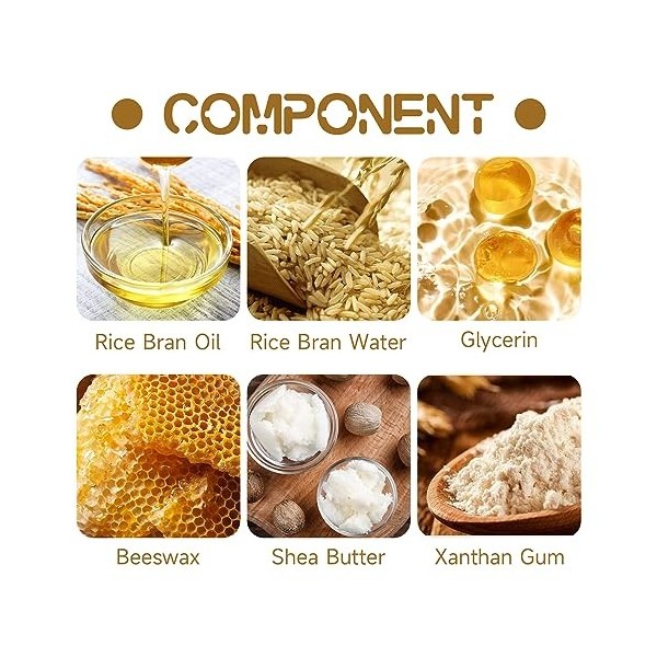 Crème Raffermissante A lExtrait de Riz et au Collagène, Crème Hydratante, Facial Cream, Crème Visage Anti-Rides Naturelle et