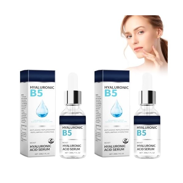 Sérum Vitamine B5, Acide Hyaluronique Serum Visage Bio, Deep Anti-Wrinkle Serum, Sérum Concentré Anti-Rides, Réduit Les Ridul