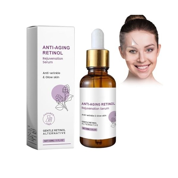 Sérum Anti-Rides & Anti-Âge, Soin Visage Certifié Bio, Sérum De Hydratant & Raffermissant, Repulpe & Booste lÉclat, Pour Tou