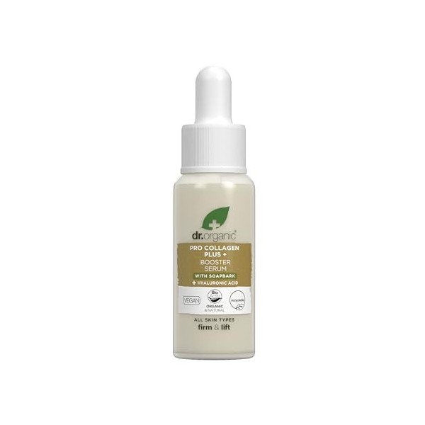 Dr Organic Pro Collagen Booster Sérum, Acide Hyaluronique, Lisse les ridules et les rides, Anti-âge, Raffermissant, Léger, Vé