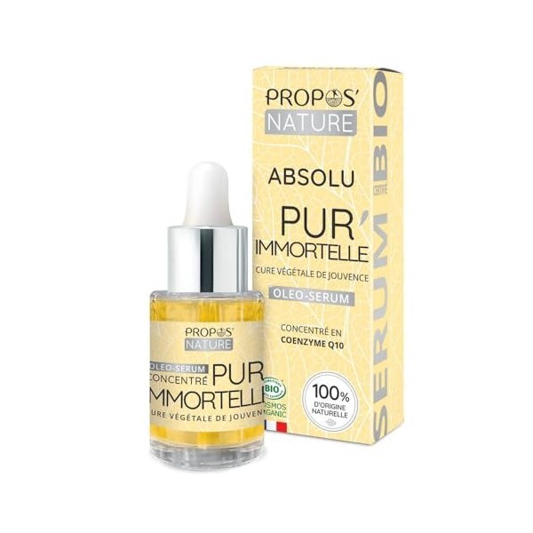 Absolu Oleo-Serum Purimmortelle Bio - Helichryse - Coenzyme Q10-30ml - ProposNature- 100% Naturel - Fabriqué en France