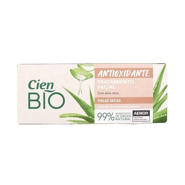 Cien Bio 7 ampoules x 2 ml Traitement visage antioxydant à laloe vera et à lacide hyaluronique pour peaux sèches.