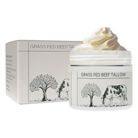 Beef Tallow Cream | 50 Ml Bio Suif de Boeuf pour Visage | Hydratant Au Suif de Boeuf pour Soulager Les Tiraillements | Baume 
