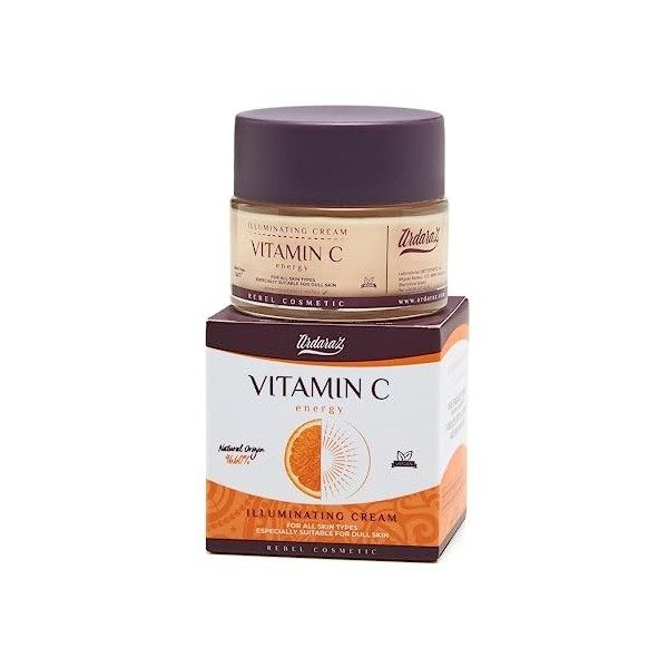 Ardaraz Crème hydratante visage à la Vitamine C et à la Niacinamide. Creme anti rides femme, Antitaches et Illuminatrice qui 