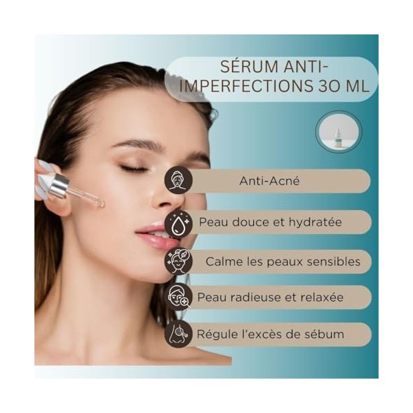 Sérum Anti-Imperfections Nirvita – Anti Acné - Anti Rougeurs - Anti Imperfections – À base dAloe Vera, de NG Kombuchka et Hu