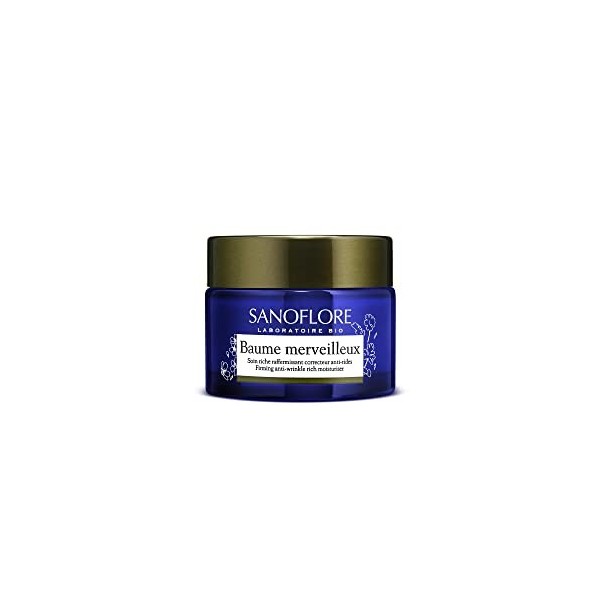 Sanoflore Baume Merveilleux - Crème Anti-Rides Raffermissante Visage Certifié Bio - Huiles Essentielles - 50 ml