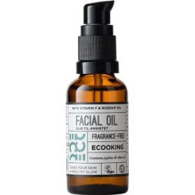 Ecooking Huile pour le visage 30 ml – Hydratant pour la peau, mélange nourrissant sans fragrance dolive, de roséhip, dhuile