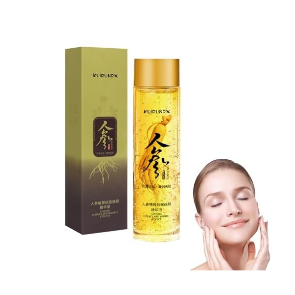 KUIRUNRX® Sérum anti Rides au Ginseng, Essence anti-rides à lextrait de Ginseng, Polypeptides anti-âge, Essence de Ginseng, 