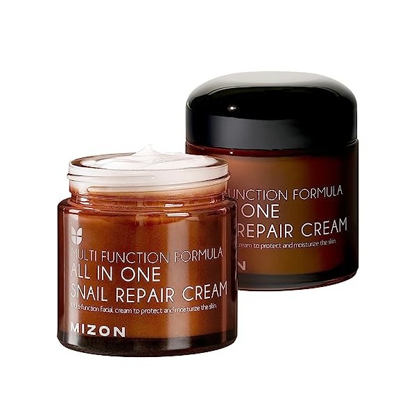 [MIZON] ALL IN ONE SNAIL REPAIR CREAM 75g Soin Coréen - Crème pour le visage à lextrait de mucine descargot - Soin anti-â