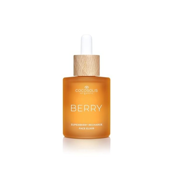 COCOSOLIS Berry Superberry Recharge Elixir pour le visage aux huiles biologiques Soin de jour nourrissant végétalien avec vit