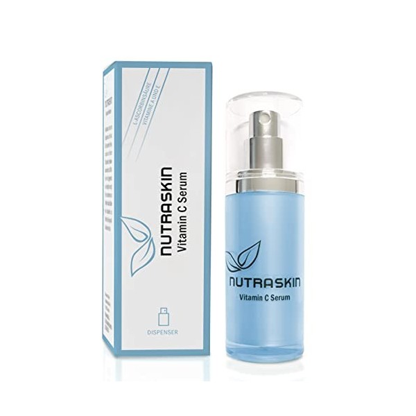 Nutraskin Sérum Vitamine C - Sérum Anti-Âge pour Visage, Cou et Décolleté I Sérum Vitamine C Hautement Dosé I Crème Hydratant