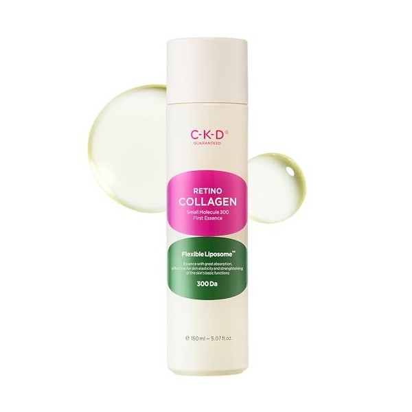 CKD RETINO, Première essence visage au Collagène petites molécules 300 et à l’Acide Hyaluronique, Rétinal et Collagène, 150ml