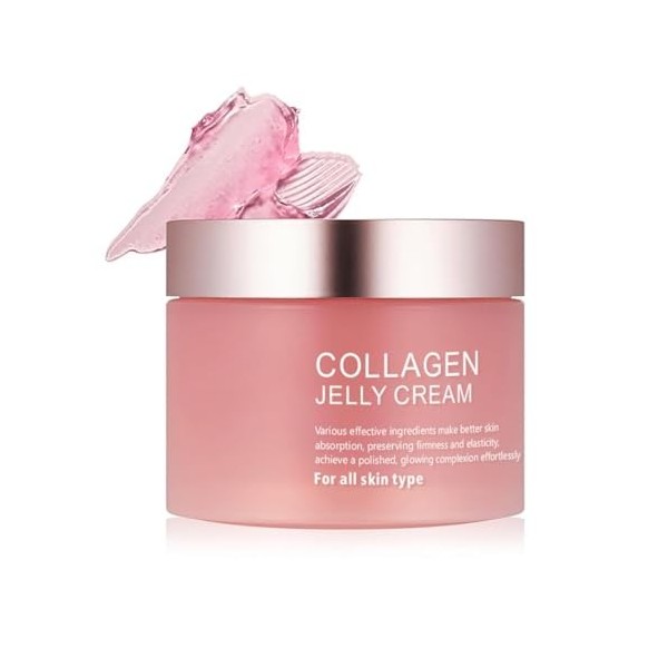 QASKLBN Collagen Jelly Cream, crème gelée coréenne au collagène, Riche en niacinamide et collagène hydrolysé lyophilisé, adap