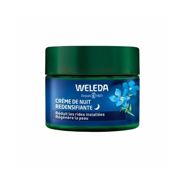 WELEDA - Crème de Nuit redensifiante GENTIANE BLEUE ET EDELWEISS - Soin anti-âge redensifiant dès 50 ans - Peaux matures - NA