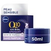 NIVEA Q10 Sensitive Soin de Nuit 1 x 50 ml , crème anti rides enrichie en Q10 pur et extrait de réglisse, crème anti-âge boo