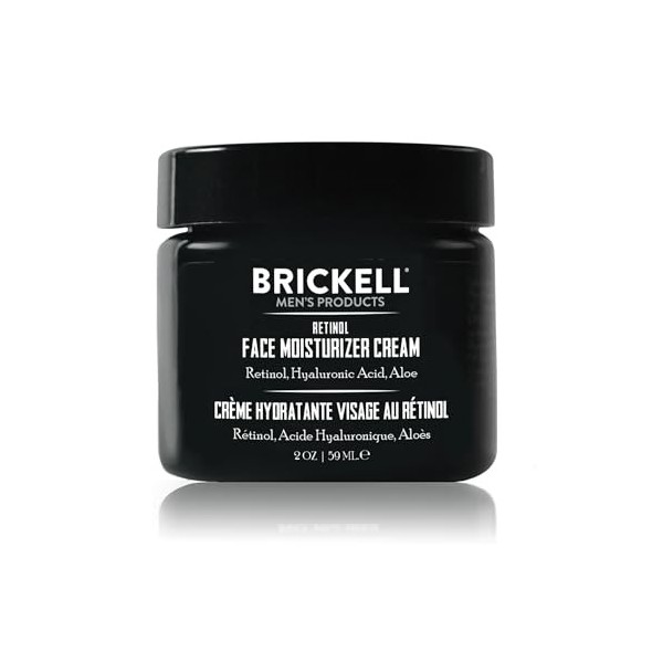 Brickell Mens Crème Hydratante Visage au Rétinol, Naturelle et Biologique, Crème de Nuit Anti-Rides au Rétinol et à Lacide 