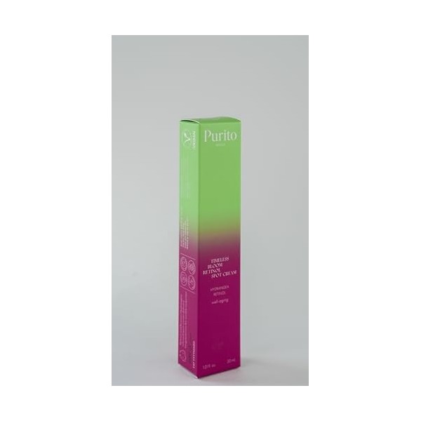 PURITO SEOUL Timeless Bloom Retinol Spot Cream, Korean Jeju Hydrangea, pour peaux sensibles, crème au rétinol, réduction des 