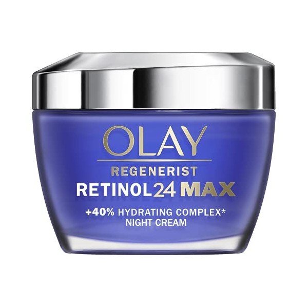 Olay Regenerist Retinol24 MAX Noche Crema Facial Sin Perfume, con Retinol, Hidrata, Suaviza, Ilumina, 50 ml