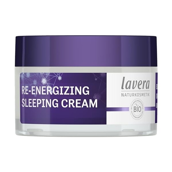 lavera Re-Energizing Crème de sommeil - Renouvellement naturel des cellules - Revitalise le teint de la peau - Hydratante - V