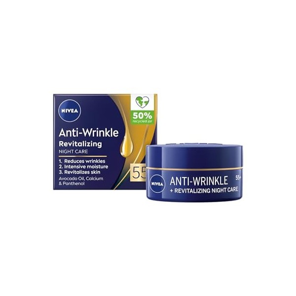 NIVEA Crème de nuit anti-Wrinkle 55+, 50 ml