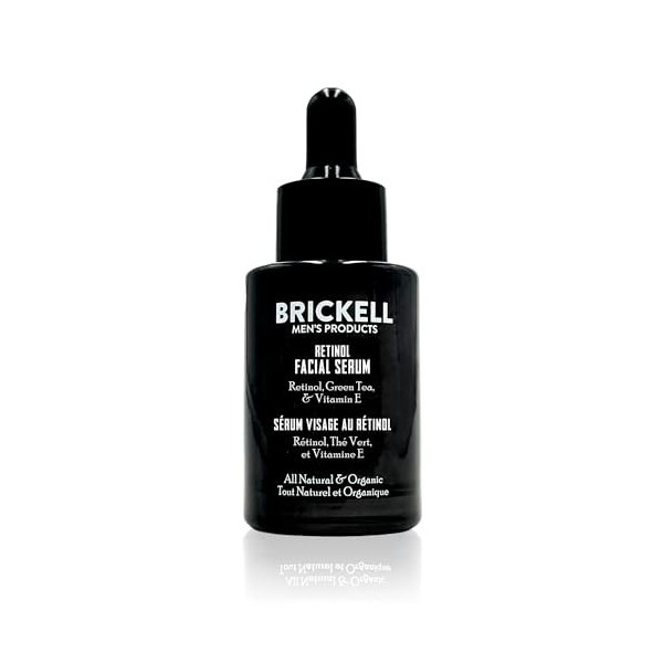 Brickell Sérum de Soin de la Peau au Rétinol pour Hommes pour Raffermir les Rides du Visage et les Rides des Yeux, Sérum de S