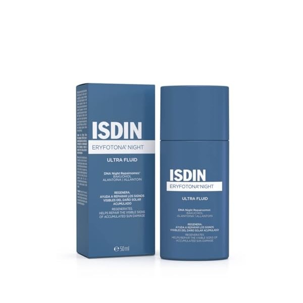 ISDIN Eryfotona Night, Prévention et traitement protecteur associé à la kératose actinique AK , Texture Fusion Fluid, 50ml