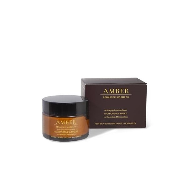 Crème de nuit et masque anti-âge avec micro-exfoliant à lambre 50 ml .