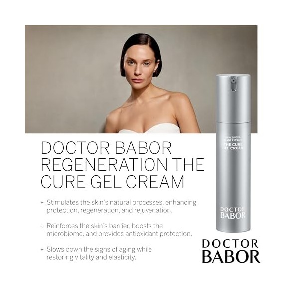 Doctor BABOR the Cure Gel Cream - Crème gel légère renforcant le microbiome - Avec 15% dextrait de plante biologique - Pour 