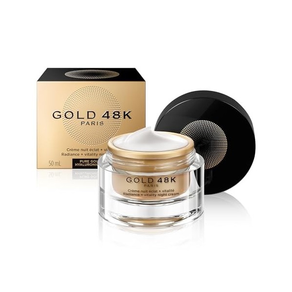 GOLD 48K - Crème de nuit éclat + vitalité - Or Pur + Acide Hyaluronique - 50 mL