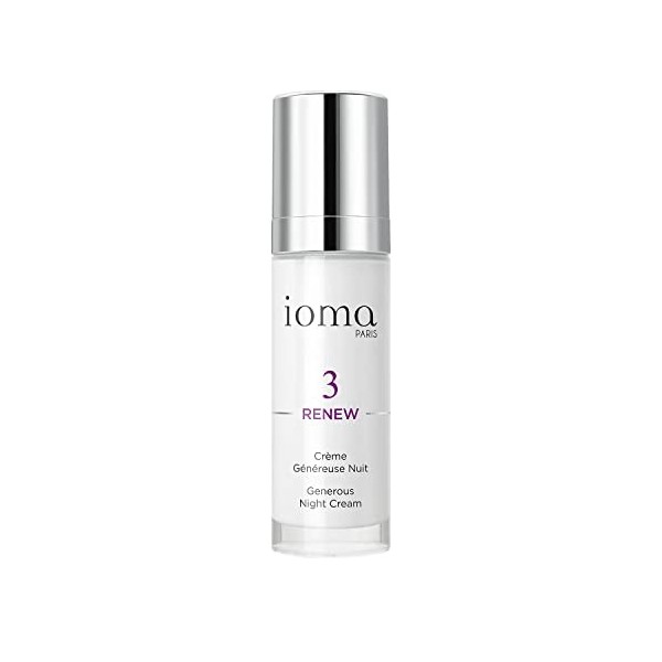 IOMA Paris - RENEW Crème Généreuse Nuit - Crème Anti-Age - Régénère, Protège et Répare - Peau Raffermie, Tonifiée et Repulpée