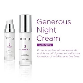 IOMA Paris - RENEW Crème Généreuse Nuit - Crème Anti-Age - Régénère, Protège et Répare - Peau Raffermie, Tonifiée et Repulpée