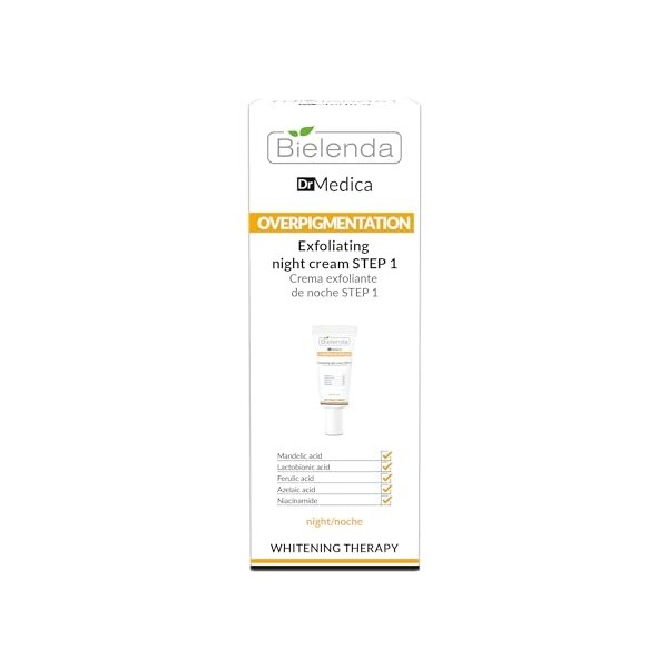 Bielenda Dr Medica Crème Peeling de Nuit Étape 1 sur la pigmentation, conduit visiblement à une amélioration de létat de la 