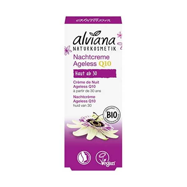 Alviana - Crème de nuit bio anti âge Q10 30ml Alviana