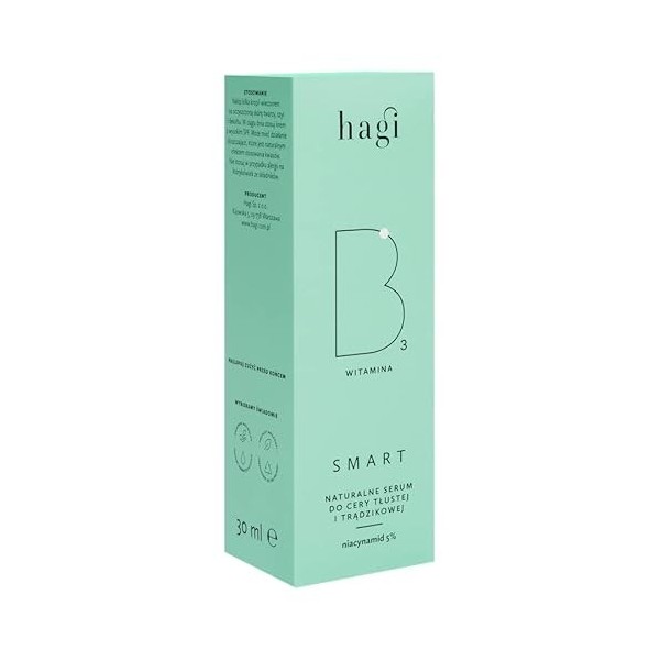 Hagi Smart B Sérum Visage avec Niacinamide et Acide Salicylique | Exfoliation et ajustement de la peau | Nuit | Vitamine B3 |