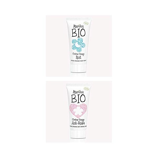 Duo de produit de beauté MARILOU BIO - Gamme Classic - Crème de nuit - crème anti rides