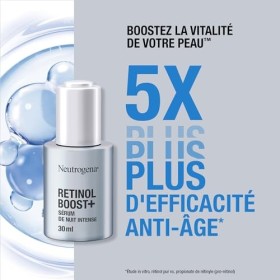 Neutrogena | Sérum de Nuit Intense Anti-Âge Retinol Boost+ flacon de 30 ml avec pipette – Sérum anti-âge nourrissant au rét