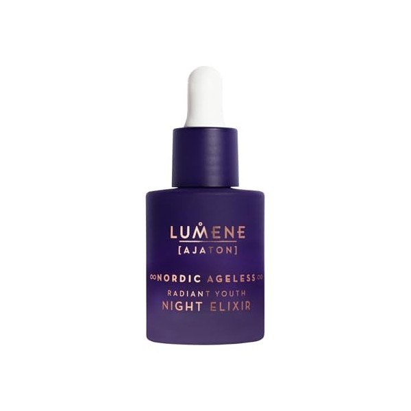 LUMENE Nordic Ageless [AJATON] Radiant Youth Night Elixir Sérum anti-rides pour une peau plus ferme, végétalien 30 ml