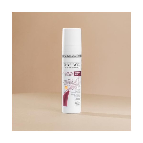 PHYSIOGEL Calming Relief Crème de jour anti-rougeurs SPF25 – Soin apaisant du visage pour les peaux sujettes à la rosacée et 