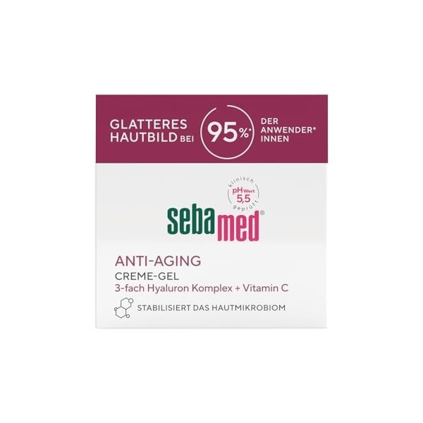 Sebamed Crème lissante anti-âge pour le visage et la crème anti-rides pour homme et femme avec vitamine C naturelle + complex