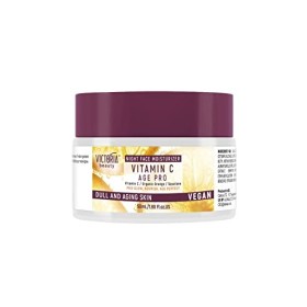 Victoria Beauty Crème de nuit à la vitamine C, crème anti-âge pour le visage contre les rides et les cernes, crème au squalan