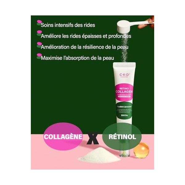 CKD RETINO, Crème raffermissante soins intensifs des rides du cou au collagène et rétinal - collagène aux petites molécules 3