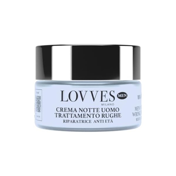 LOVVES Crème de Nuit Anti-Rides Homme, Haute Cosmétique Naturelle, Répare la Peau pendant le Sommeil, Antioxydante et Régénér