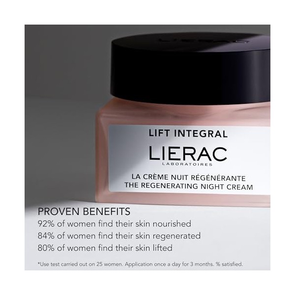 Lierac - Lift Integral - La Crème Nuit Régénérante 50ml - Soin Visage - Régénère - Nourrit - Lisse les rides - 97% d’ingrédie