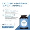 Calcium, Magnésium, Zinc, Vitamine D3 - Confort Os et Muscles - Complexe santé osseuse, énergie et immunité - 120 Comprimés -