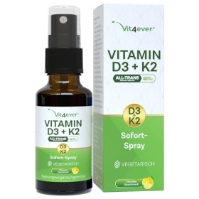 Vitamine D3 + K2 instantanée - Spray 50 ml - Goût citron - 99,7+% All-Trans Original K2VITAL® de Kappa - Testé en laboratoi